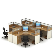 Modern Office Furniture Modular Aluminum Glass Partitions 4 Person Office Cubicle Workstations